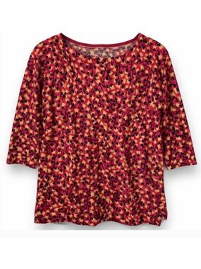 Lilly Pulitzer Merino Wool Tunic Sweater Pink Red Floral Women M
